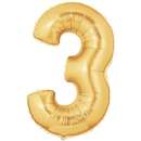 Gold Foil Number Balloon - 3